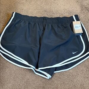 Nike Black Athletic Shorts with White Piping Size 2X Dri-Fit
